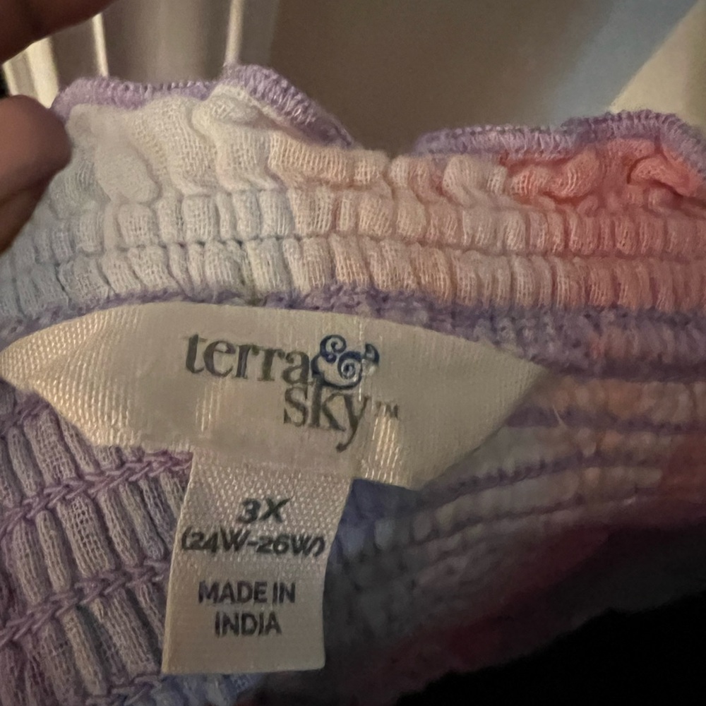 Terra & Sky Pastel Smocked Dress Plus-size, size 3X - Picture 3 of 3